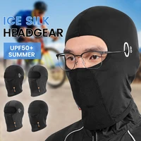 summer cycling balaclava breathable quick dry ice silk hat with glasses hole sun protection sports headgear riding equipment