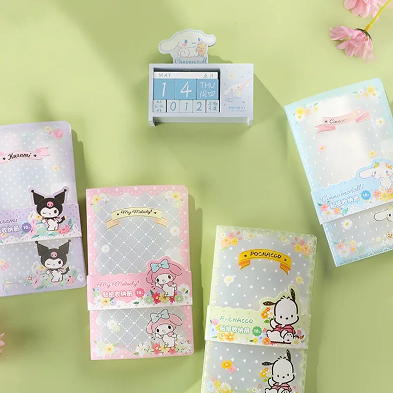 

Sanrio Mymelody Pochacco Cinnamoroll File Sticker Storage Booklet Student Cute Frosted Pp Large Capacity Sticker Storage Booklet