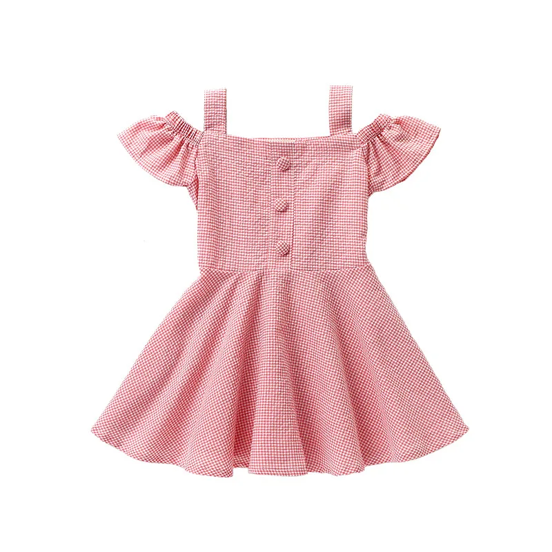 

Girl Baby Dress 2022 Summer New Style Foreign Style Suspender Little Girl Princess Skirt Small Plaid Skirt