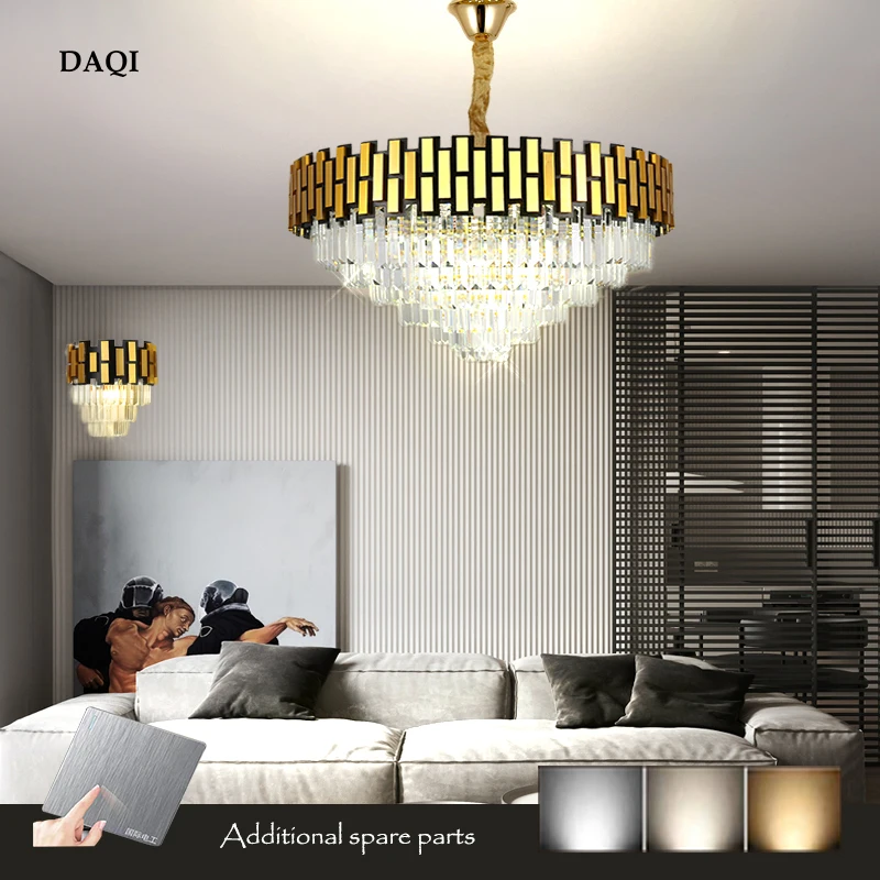Modern E14 bedroom crystal lamp living room crystal chandelier light  villa dining room ceiling chandelier  hotel lighting