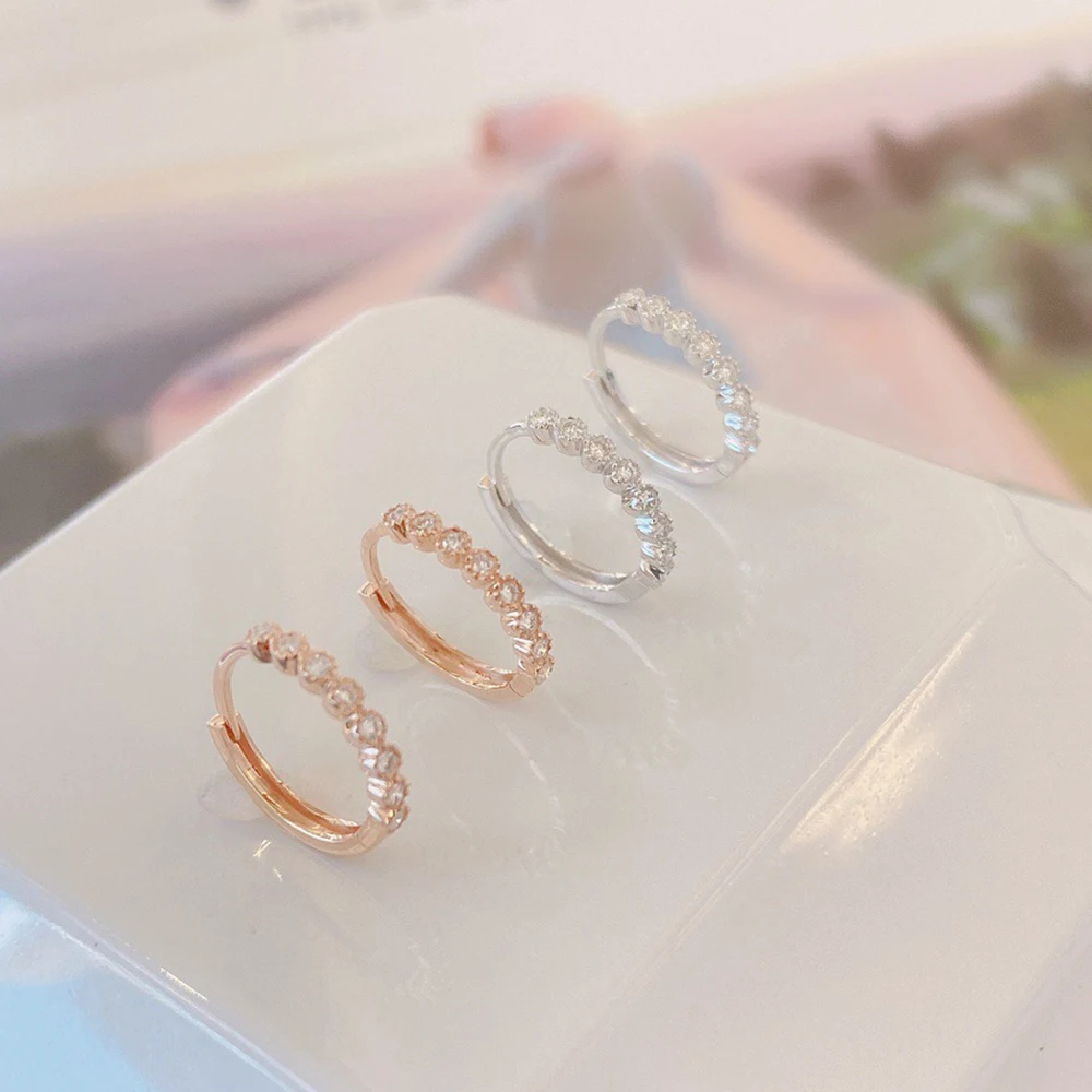 

WPB S925 Sterling Silver Earrings Zircon Diamond Circle Stud Earrings Women's High Carbon Diamonds Luxury Jewelry Gifts Party