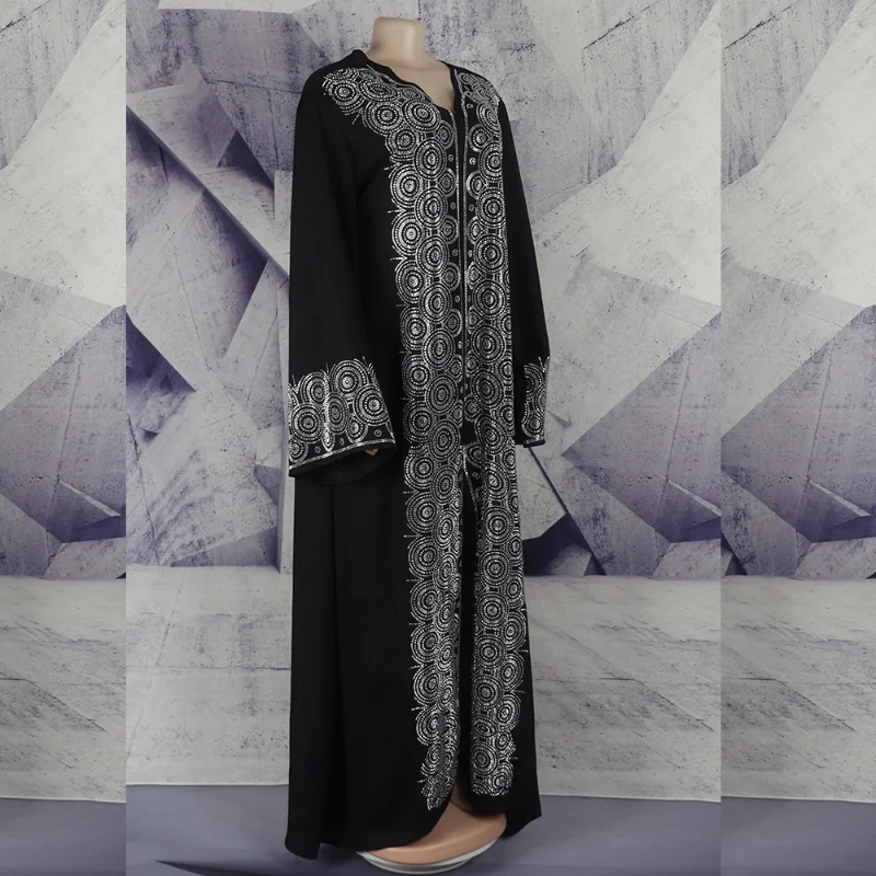 Ramadan Dubai Abaya Evening Dresses Islam Clothes Turkey Muslim Arabic Black Hijab Dress Women Diamond Djellaba Robe 2023