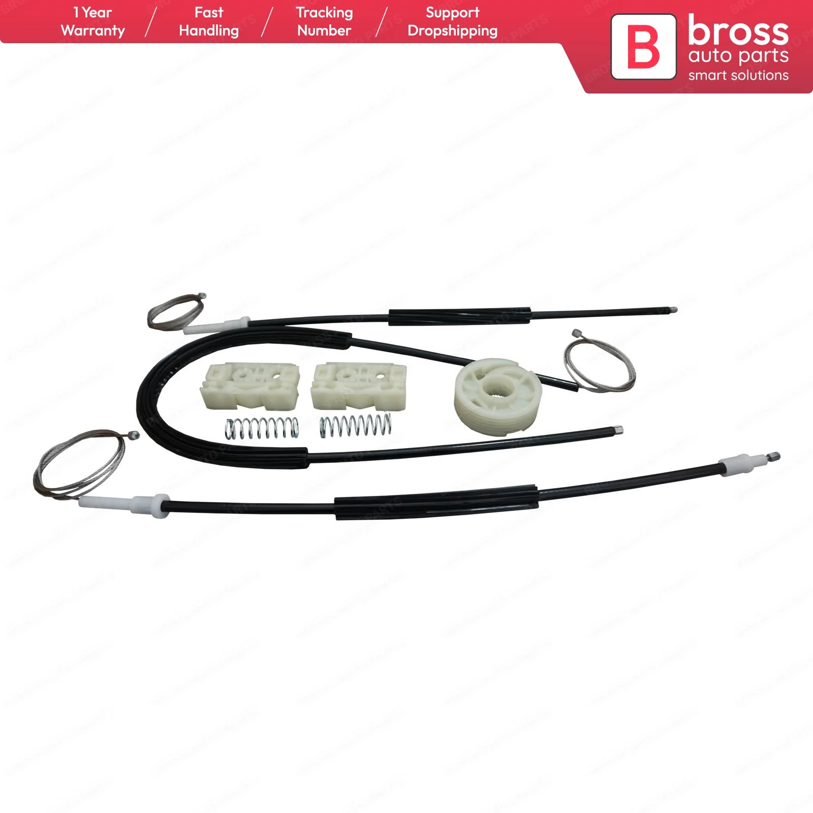 Комплект для ремонта электростеклоподъемника Bross BWR981 + BWR5158 с колесами передней