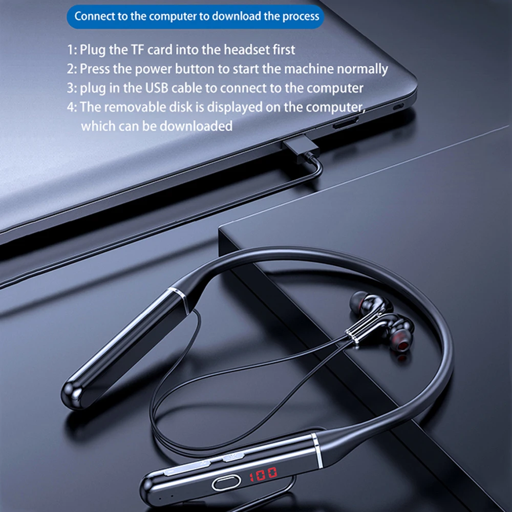 

Спортивные Беспроводные наушники с сабвуфером мощный цифровой дисплей долгий срок службы батареи 7 шт. универсальные умные шумоподавляющи...