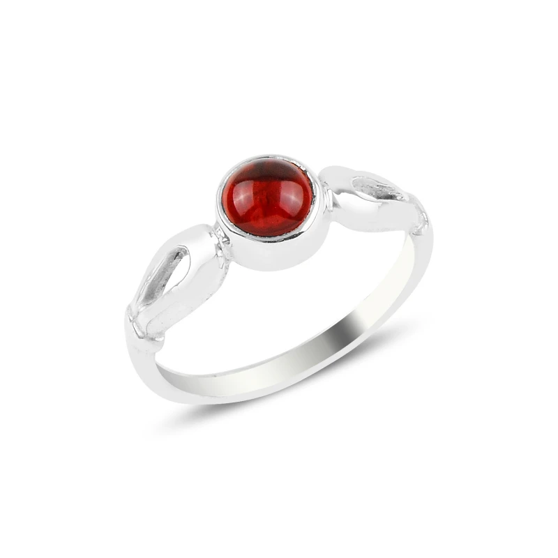 

Silver 925 Sterling Red Zircon Engagement Ring