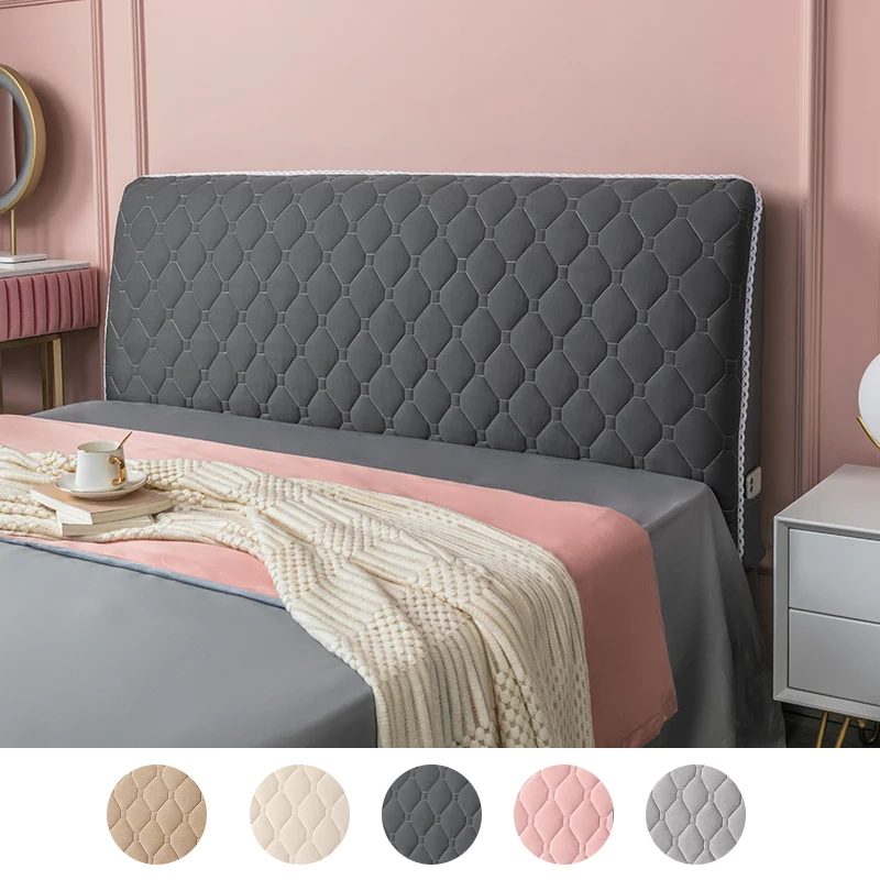 

Short Plush Quilted Bed Head Cover European Headboard Cover Dust Proof Thicken Bed Head Back Protector Cover For Home Hotel