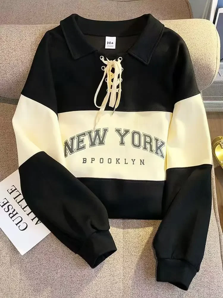 Нью-Йоркская американская винтажная лоскутная рубашка-поло Bangdage уличная женская