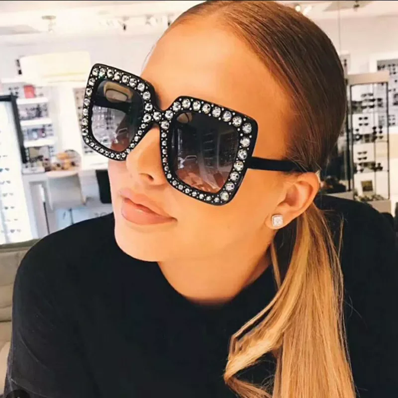 

New in and American square sunglasses ladies trendy personality decorative glasses y2k hair accessories trapstar sunglasses for