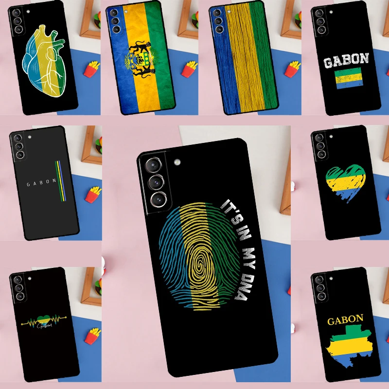 Чехол для телефона с флагом Габона Samsung Galaxy S25 Ultra S9 S10 S20 S22 S21 S23 Plus S24 FE Portector Cover