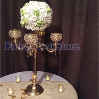 76cm tall crystal gold candelabras candle holder flower stand table centerpiece wedding decoration