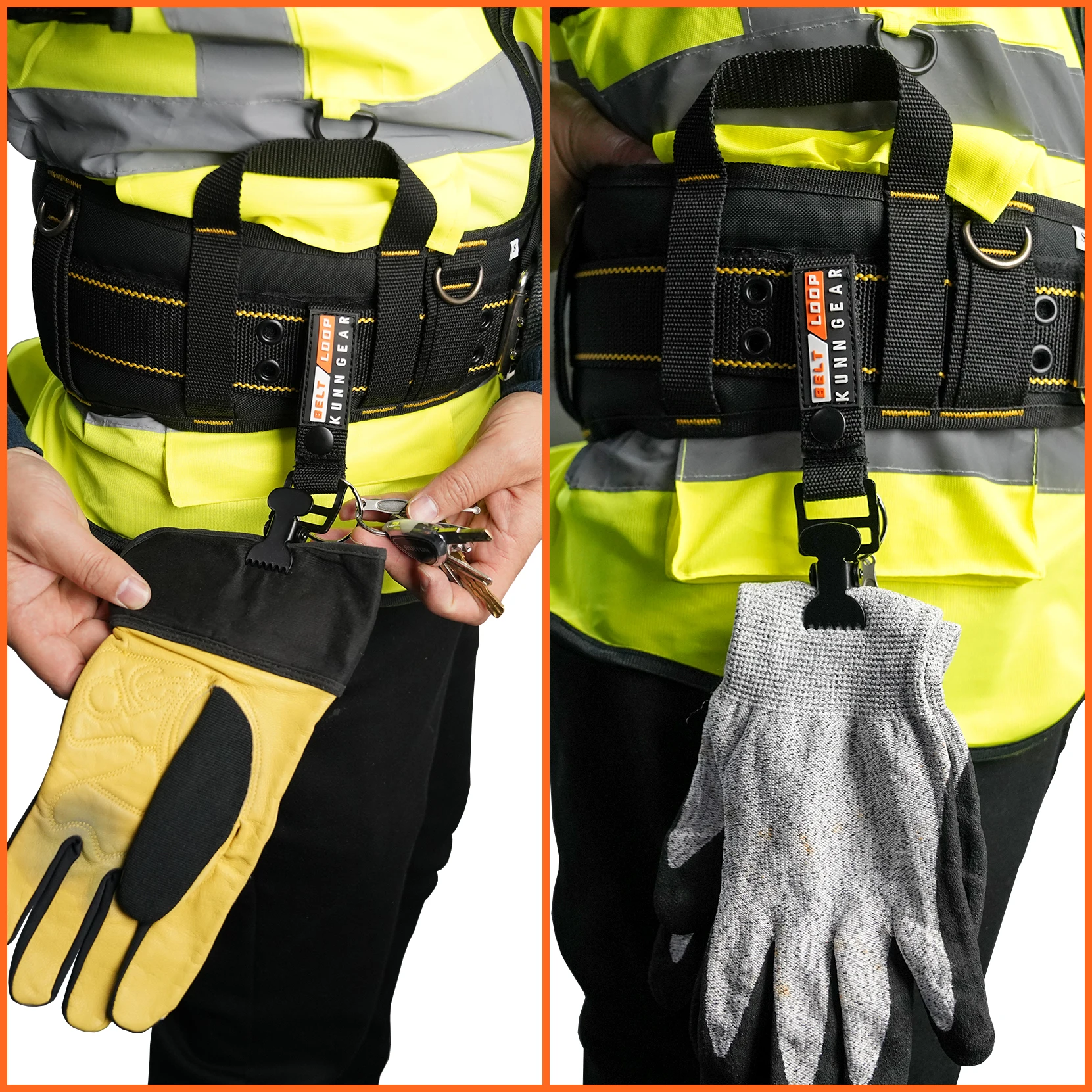 Зажимы для перчаток KUNN работы ремешок безопасности строительства пожарного 1