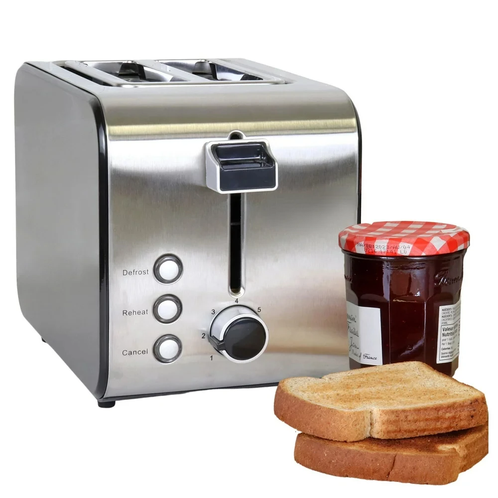 

Compact Wide Slot Toaster with 7 Shade Settings, Stainless Steel, Defrost and Reheat, Removable Crumb Tray, to Clean, Black and