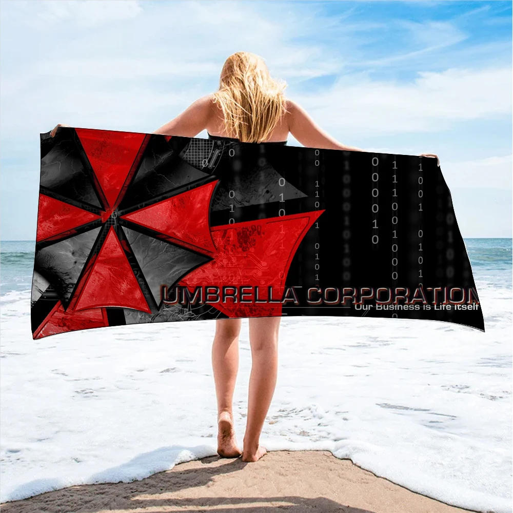 

Red Umbrella Large Bath Towel Quick Dry 3D Printed Cool Game Kids Children Beach Chair Blanket Bath Towel for Swim Bathroom