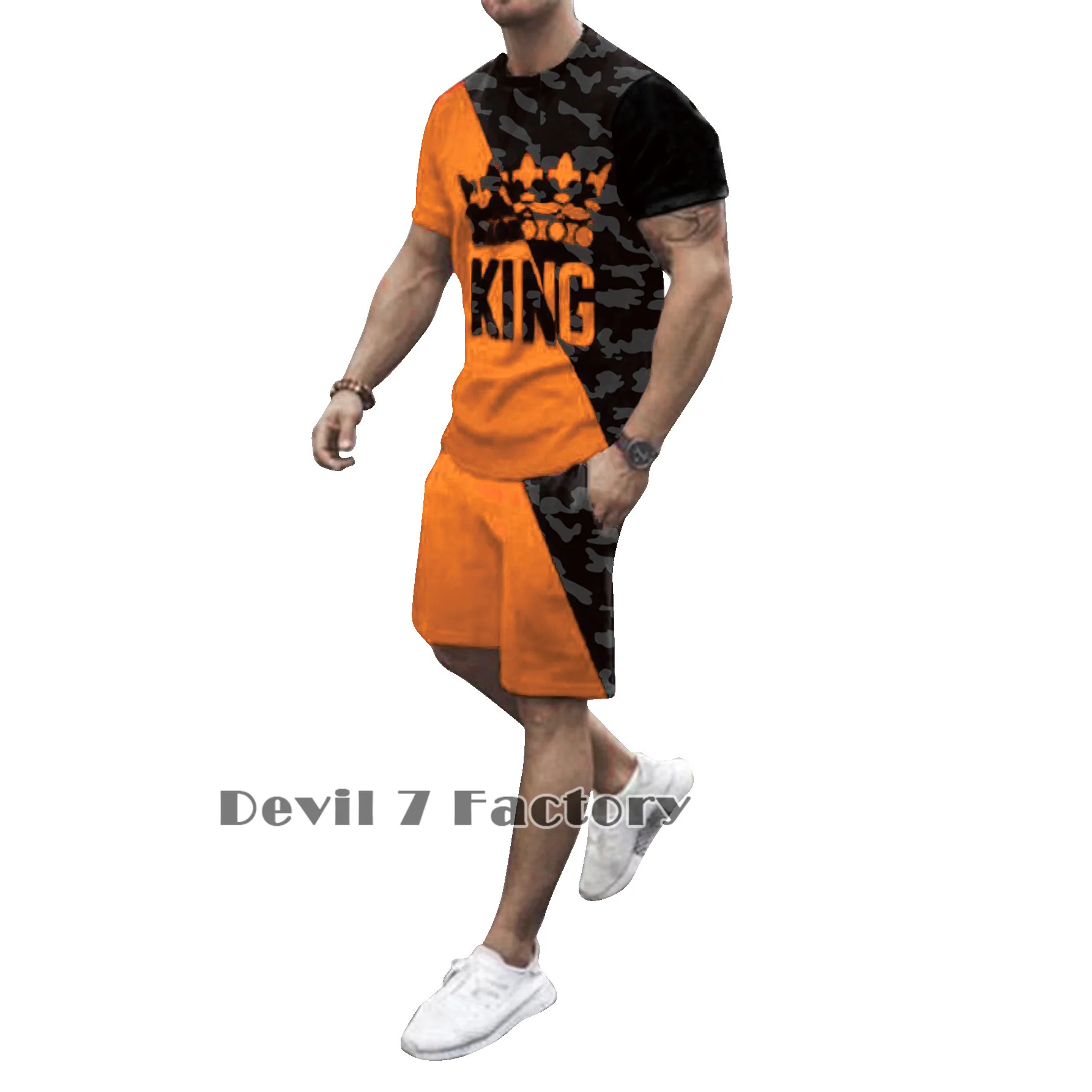Men's Summer Tracksuit T-Shirt Shorts Set Fashion Sports Short Sleeve Outfit 3D Print Casual Jogging Man Clothing Outdoor Suits