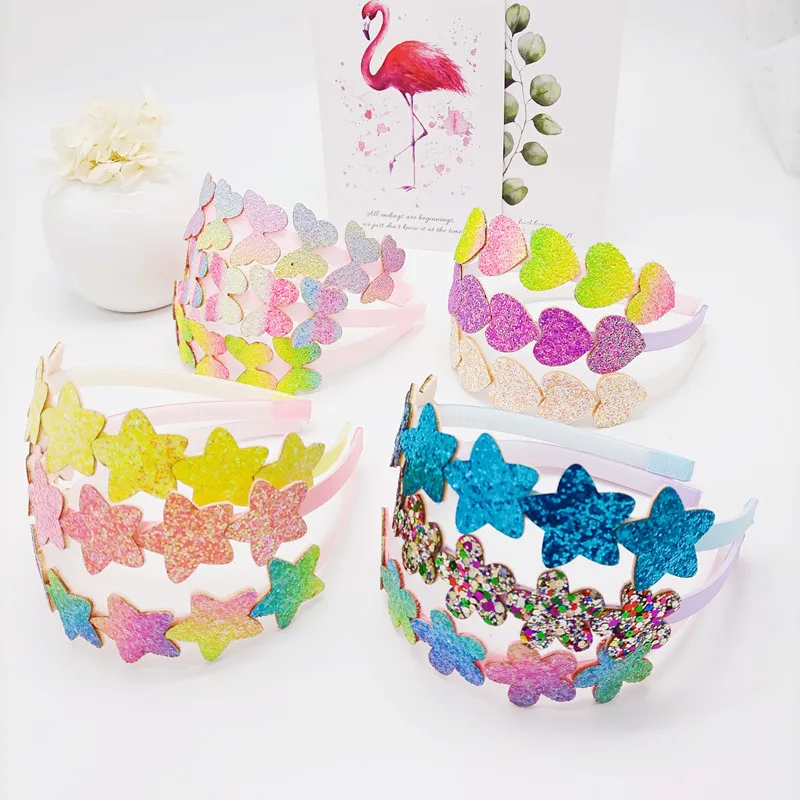 

New Sequin Butterfly Hairband Cute Love Gradient Children's Sequins Girl Headband Fashion Women Hair Scrunchie Baby Accessories