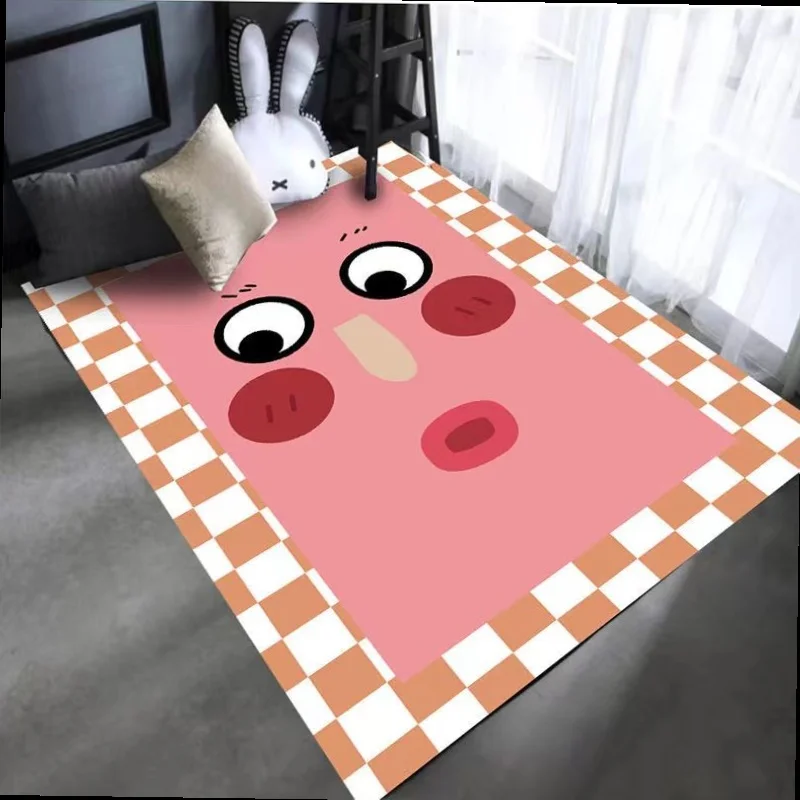 

New Checkerboard Carpet For Bedroom Living Room Study Coffee Table Mat Bedside Facial Expression Simple Mat Rug Funny Room Floor