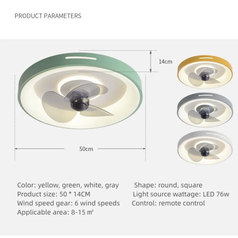 360 ° Поворотные современные потолочные вентиляторы для домашнего вентилятора со