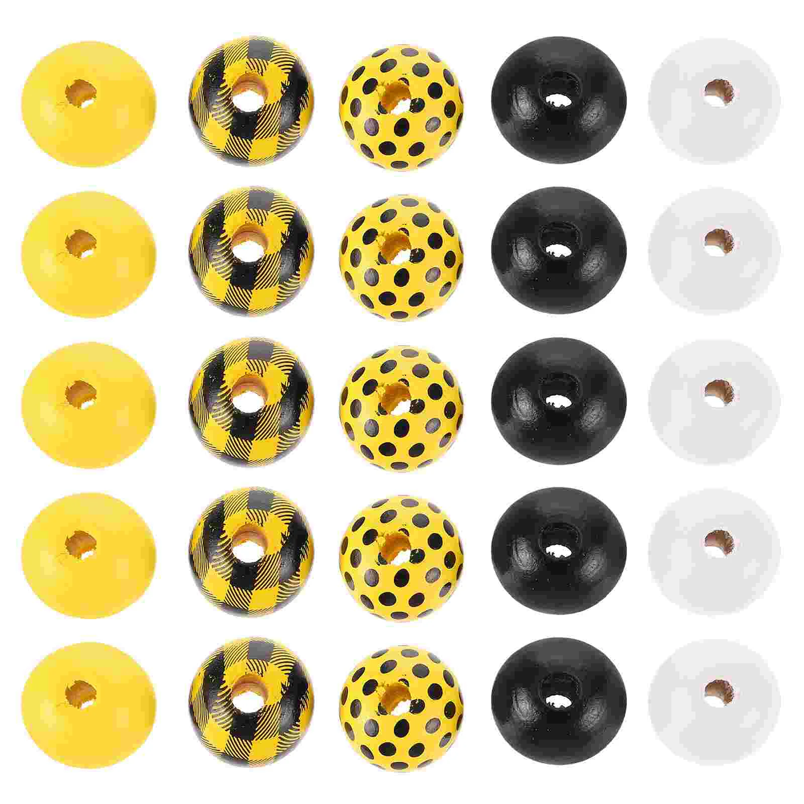 

150pcs Delicate Lovely Pattern Wood Beads Lovely Wooden Bead DIY Accessory