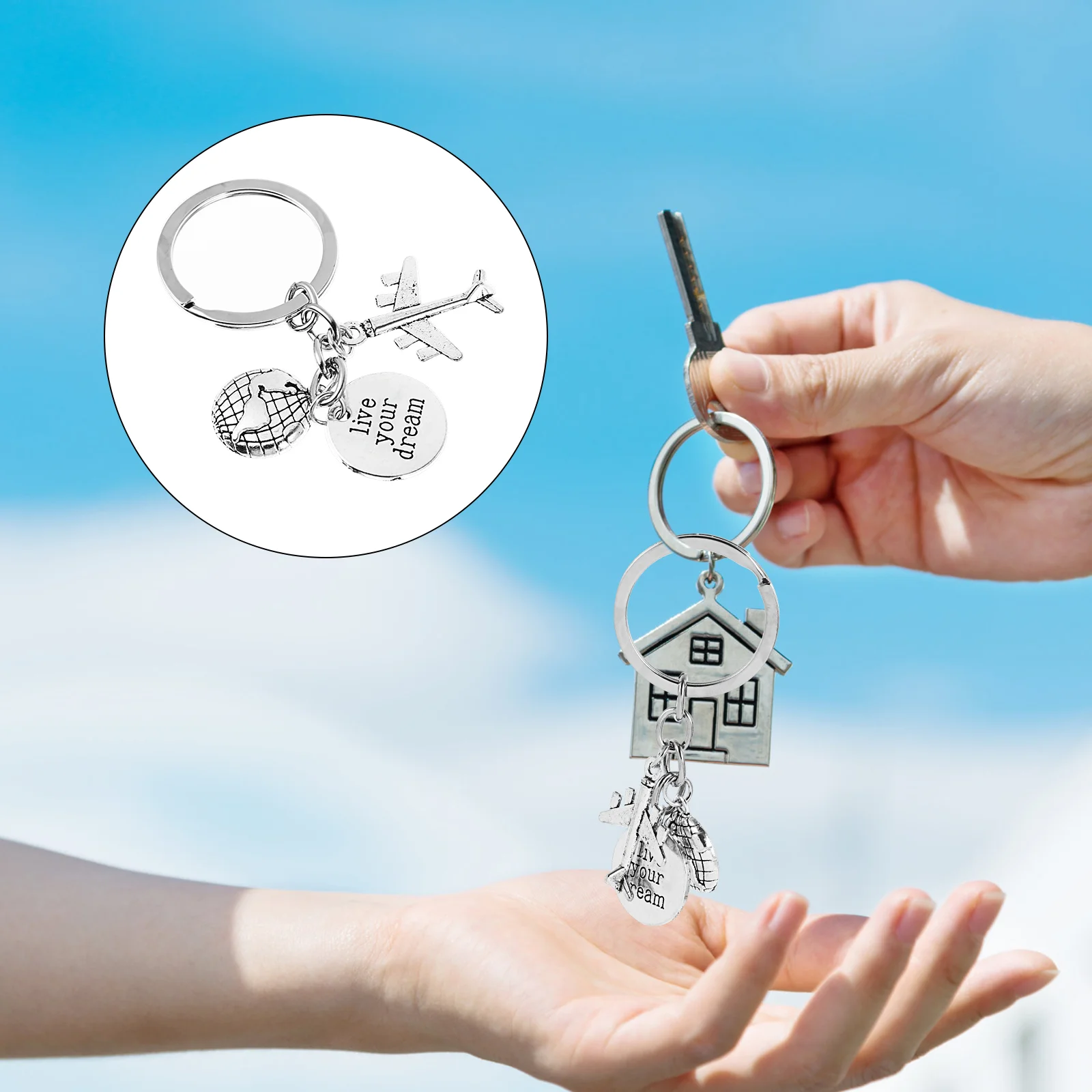 

Pilot Keychain Key Keyring Pendant Decor Giftwords Plane Airplane Inspiring Chains Ornament Birthday