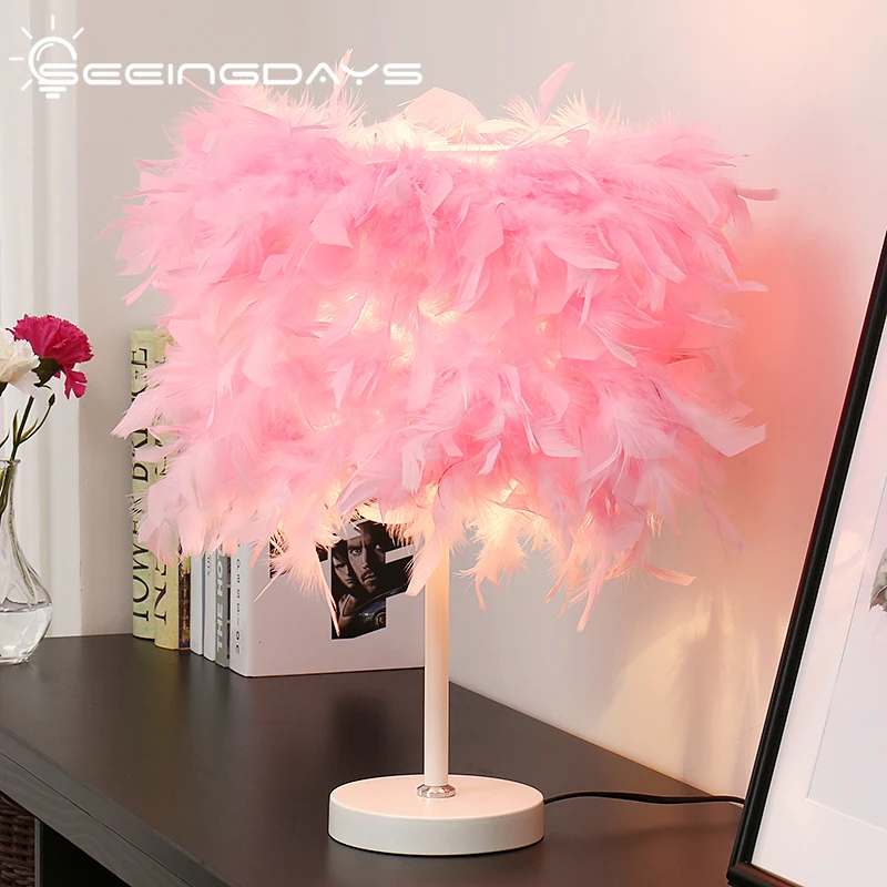 

Modern Minimalist Creative Feather Table Lamp for Bedroom Living Room Bedside Lamp Study Desk Lamp Led Night Lamp Home Decor E27