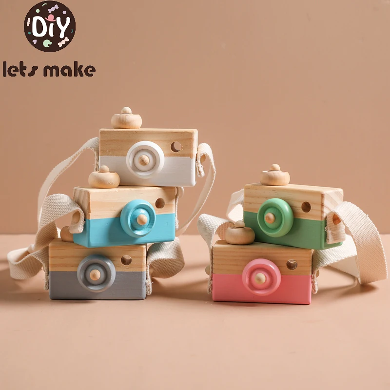 Let's Make 1pc Wooden Baby Camera Photo Prop Photography Baby Room Decorations Decor Fashion Pendant Childrend Goods Toys Gifts