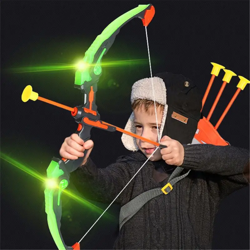 

Kids Interactive Puzzle Toy Bow & for arrow with 3 Suction Cup Arrows Bright Color Brain Training Portable DropShipping