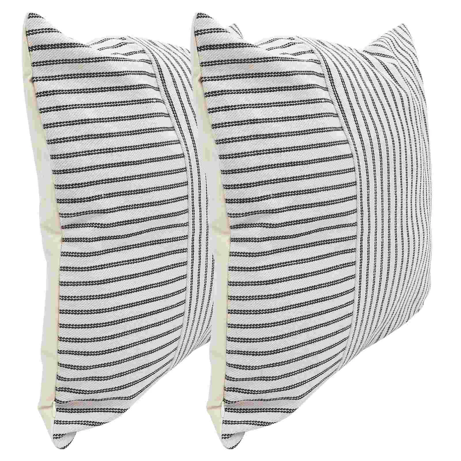

2Pcs Square Pillow Cover Cushion Cover Cotton Linen Cushion Covers Pillowcases with Invisible Zipper