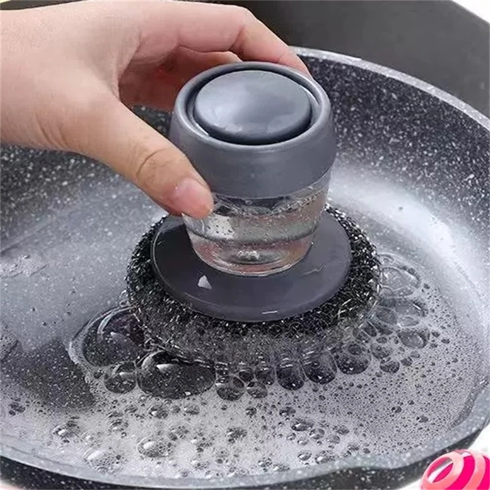 

Портативный кухонный дозатор мыла, инструмент для мытья посуды, щетка, простой в использовании скребок, инструмент для мытья, кухонный инструмент для чистки