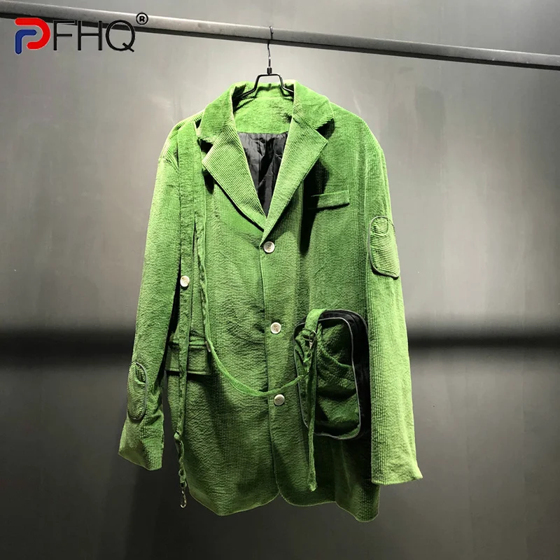 

PFHQ Blazer Corduroy High Quality Vintage Men's Suit Jackets Autumn 2023 New Trendy Elegant Coat Free Shipping Clothes Original
