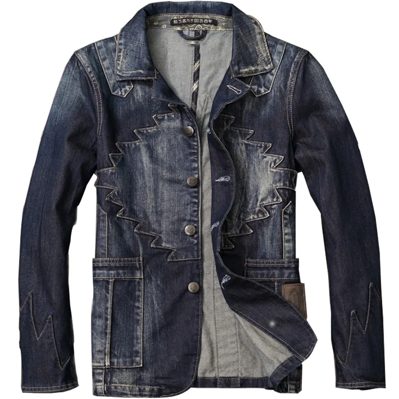 

Мужской винтажный костюм в европейском стиле, байкерские джинсовые куртки, пальто, мужские автомобильные джинсовые пальто, китайские пальто, 3XL