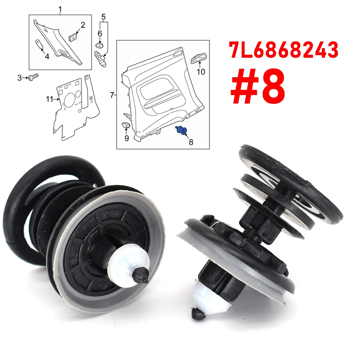 Зажимы для отделки карты дверной панели автомобиля крепежные заклепки