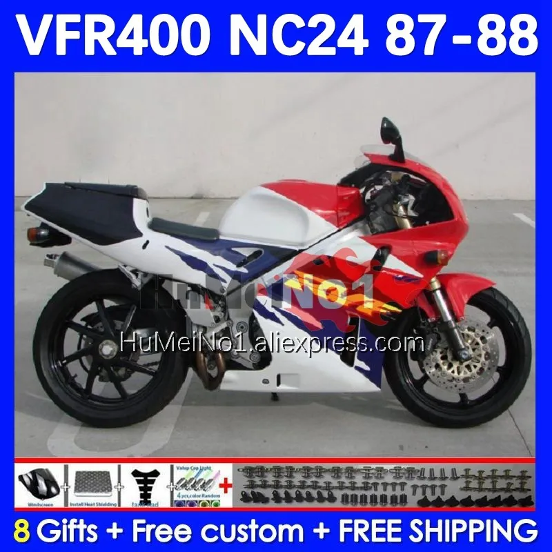 

Корпус для HONDA VFR400 R V4 VFR400RR RVF400R 150No.197 RVF VFR 400 R RR 400R CC NC24 87 88 VFR400R 1987 1988 обтекатель белый в наличии