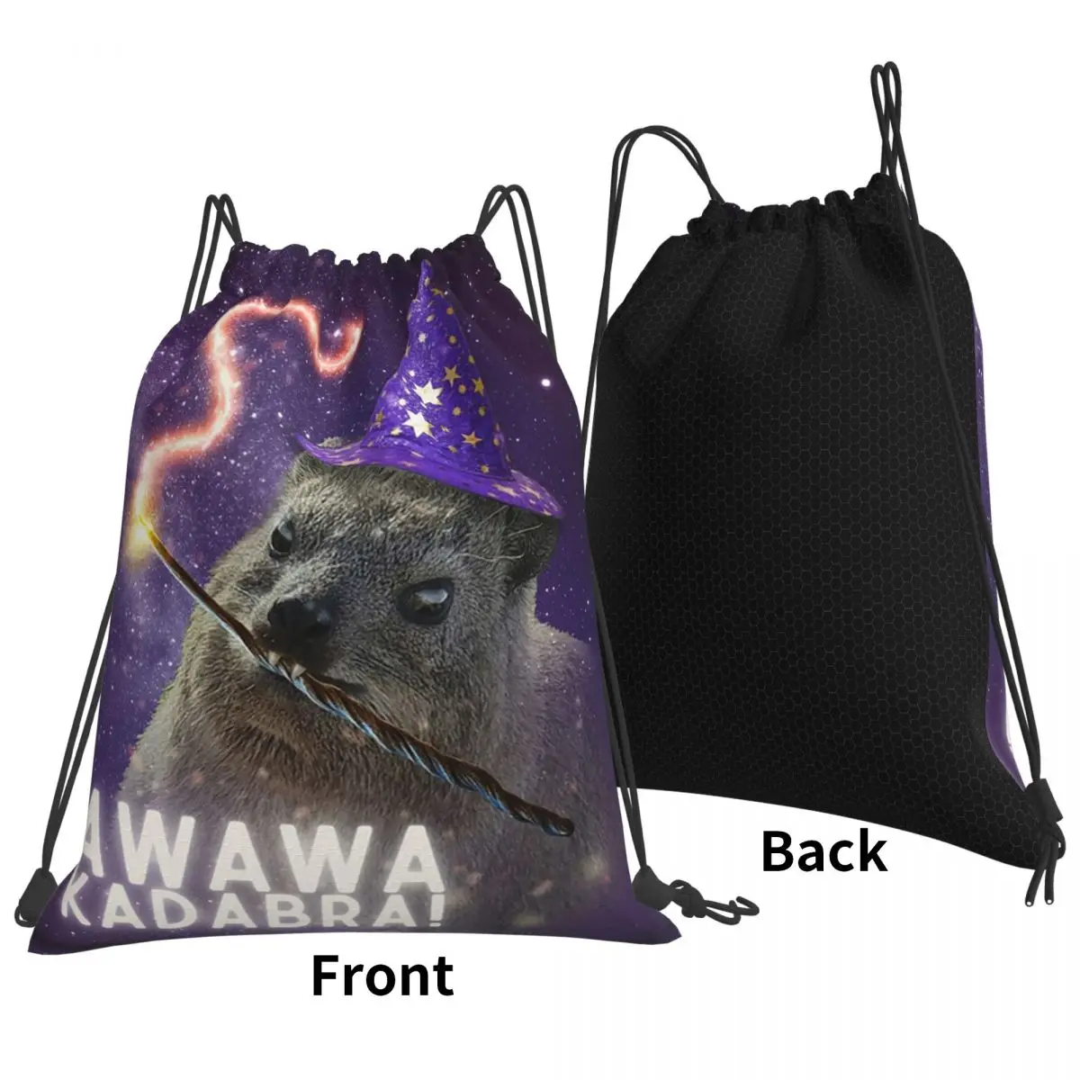Фото Рюкзаки AWAWA KADABRA Rock Hyrax Wizard, многофункциональные спортивные сумки с завязками и карманами, сумки для книг для мужчин, женщин, студентов №2
