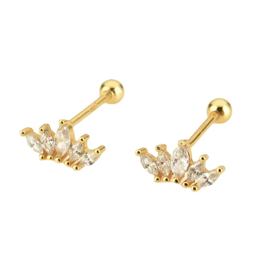 

European and American Fashion Note Earrings Women's 925 Silver Stud Earrings Asymmetric Full Diamond Earrings Ins