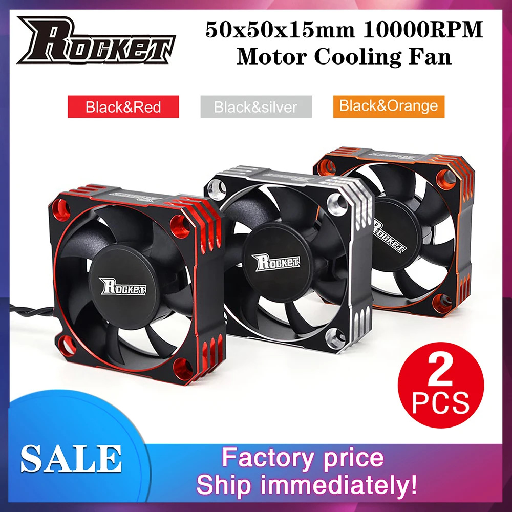 

SURPASS HOBBY Rocket RC Motor Fun 50mm 2PCS Metal Cooling Fan for 1/8 1/5 1/6 RC Car Truck