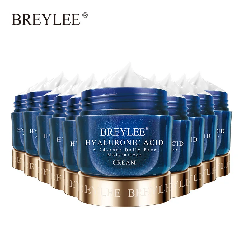 BREYLEE Hyaluronic Acid Moisturizer Face Cream Whitening Smoothing Nourishing Face Skin Care 24-hour Daily Acne Treatment Cream