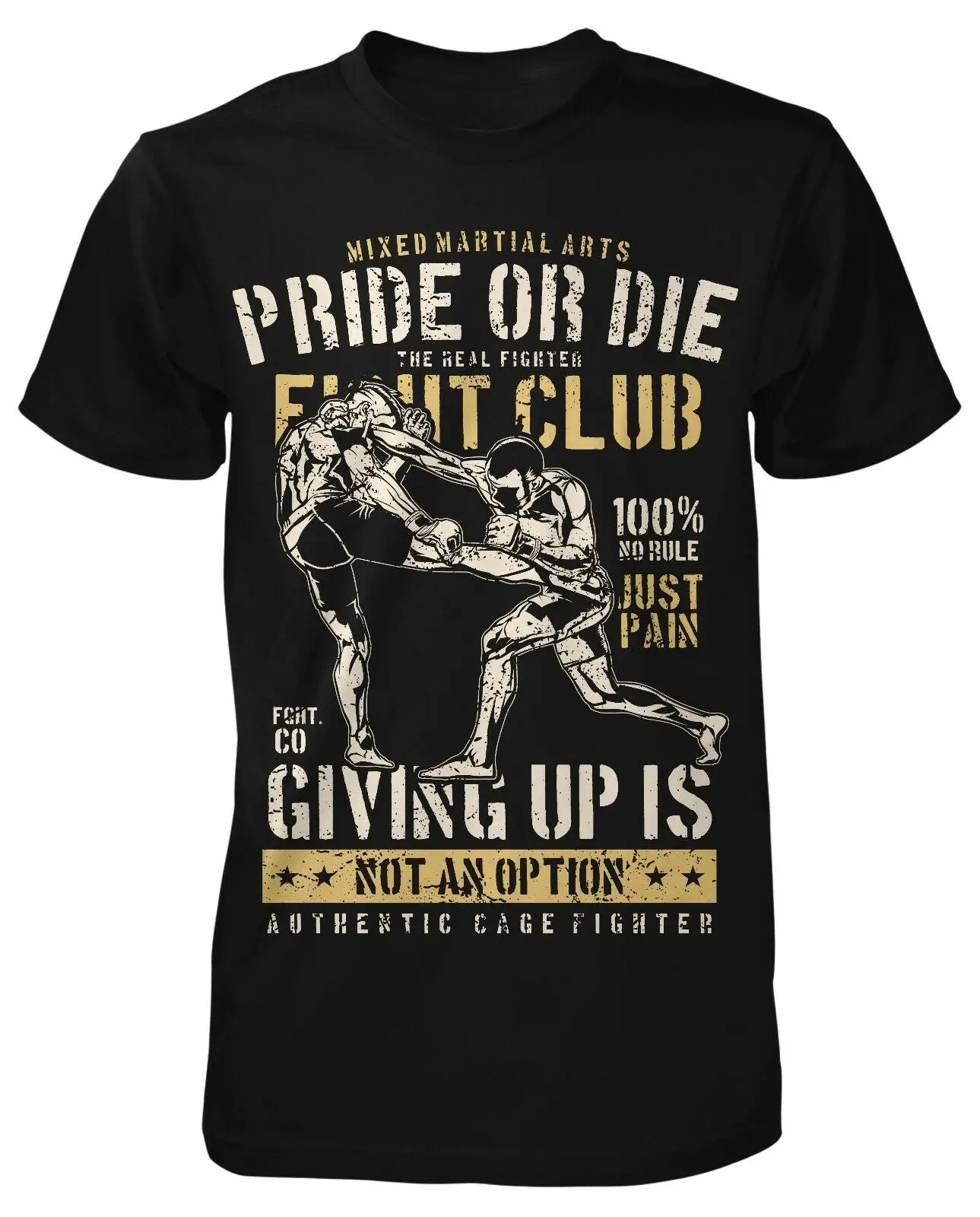 

Pride Or Die TShirt Fight Club Gym Muai Thai Boxen Kampfsport MMA Boxing Men's 100% Cotton Casual T-shirts Loose Top Size S-3XL