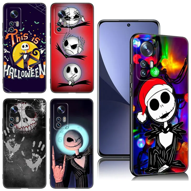 Черный силиконовый чехол Jack Skellington для телефона Xiaomi Mi 9 SE 10T 11 12 13 Lite 9T 11T 12S 12T 13T 14 Pro 5G