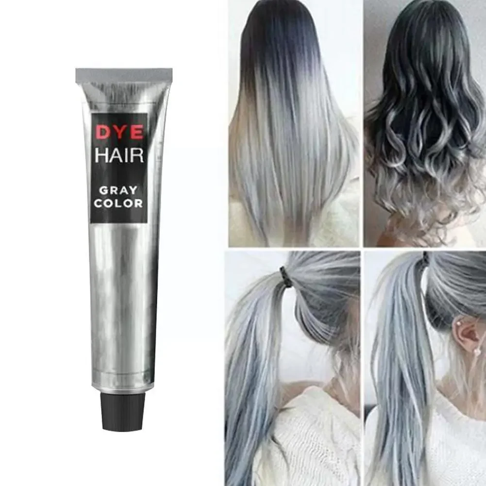 

Gray Color Hair Dye Cream Unisex Smoky Gray Punk Style 100ml Light Grey Silver Permanent Hair Dye Color Cream Unisex Hair Creams