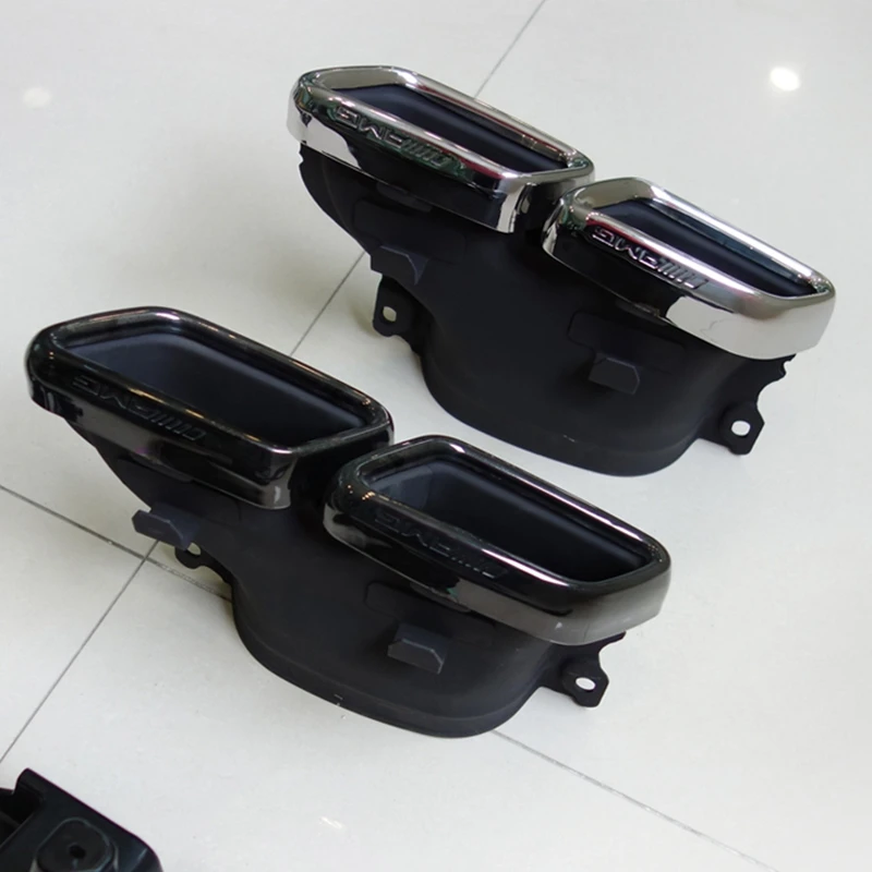 Для C63 AMG Диффузор с насадками выхлопных газов для Mercedes Benz W205 C205 Coupe 2-дверный C200 C300