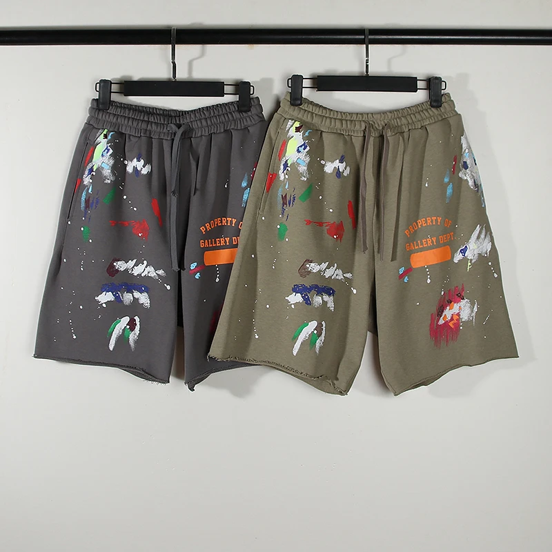 

DEPT High Street Men Women Splash Hand-painted Graffiti Casual Pants Shorts Letter Logo Shorts Five-point Pants