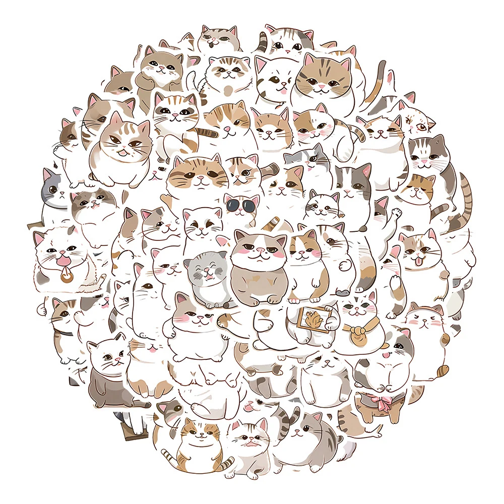 

10/30/50/100pcs Cats Cute Anime Stickers Girls Cartoon Graffiti Sticker Diary Scrapbooking Car Laptop Bike Kid Decal Toys Gift
