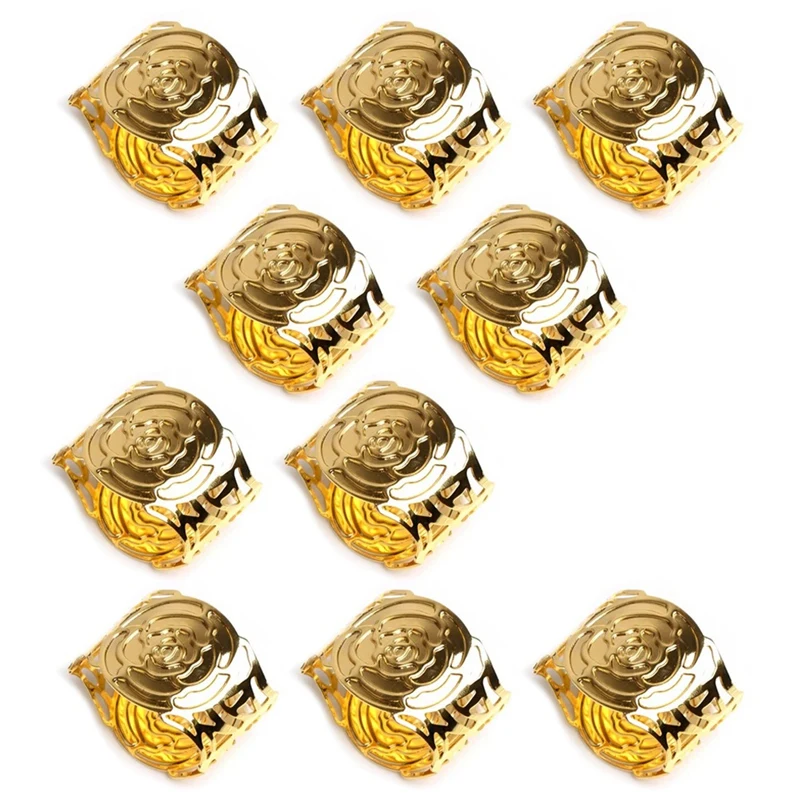 

BMDT-Wedding Restaurant Napkin Buckle Rose Flower Napkin Buckle Napkin Ring Tableware Decoration Gold 10Pcs
