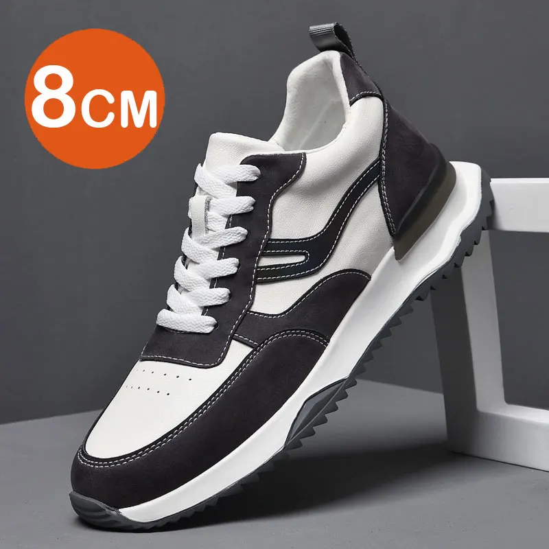 

Vanmie Elevator Shoes for Men Black Casual Sneakers Men Invisible Height Increase Sneakers Men Lift Shoes 8 CM