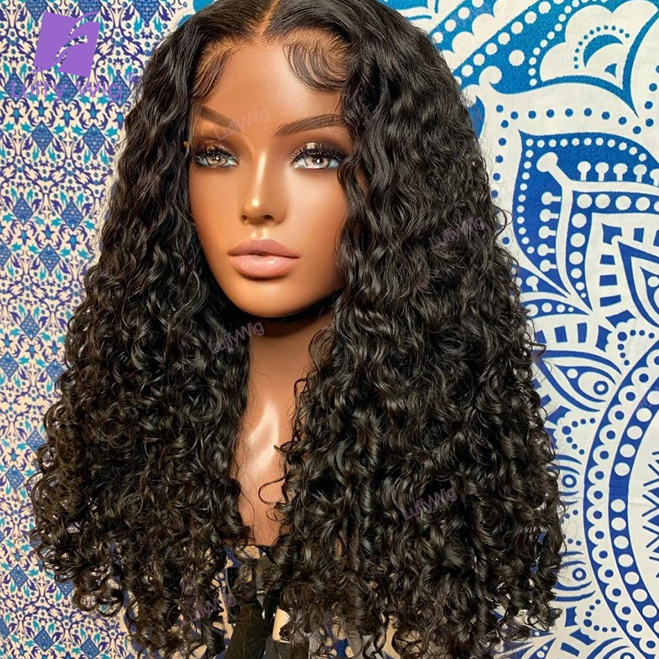 13x6 искусственная кожа головы кружевной передний парик кудрявые бразильские Remy