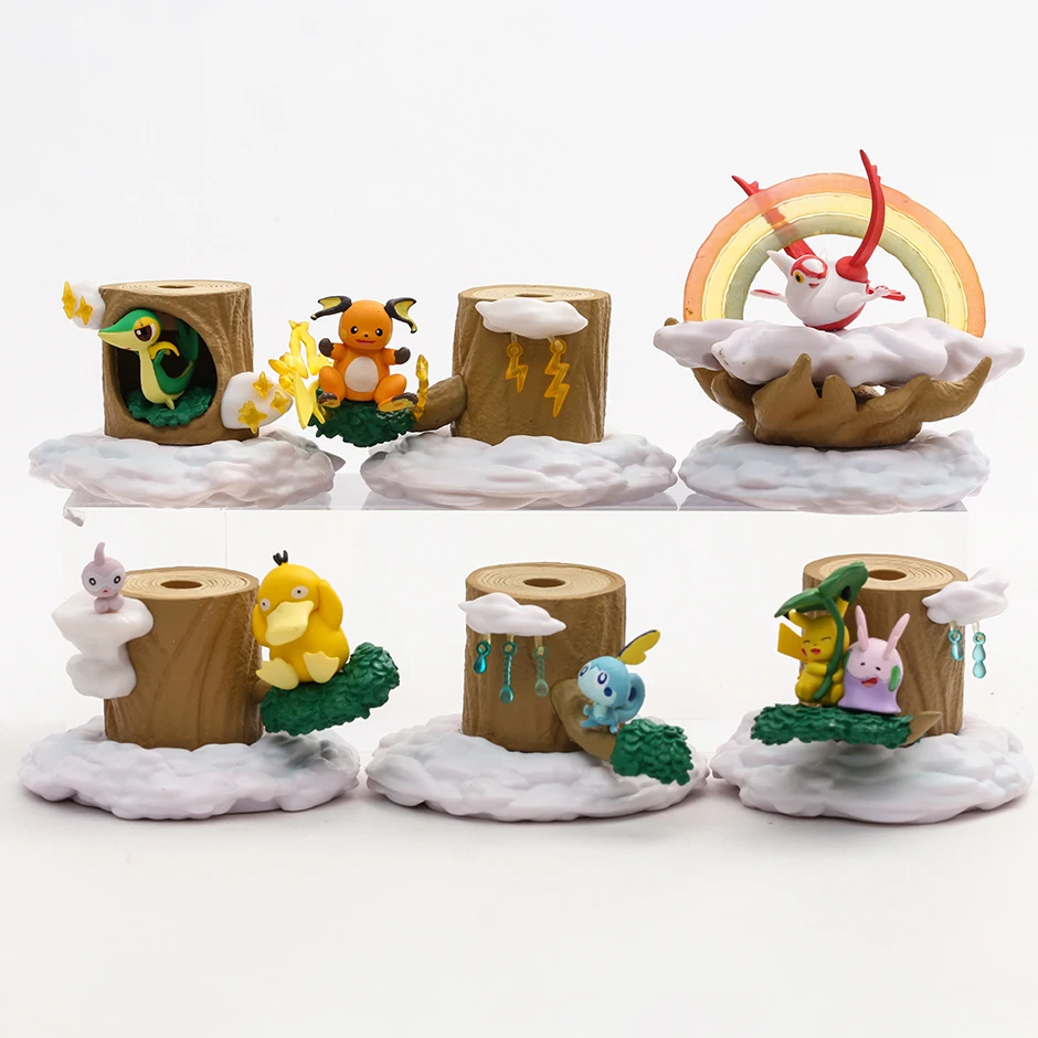 

Pokemon Weather Tree Forest Vol. 7 Box Set of 6 Figure PVC Toys Collection Anime Cartoon Model Dolls