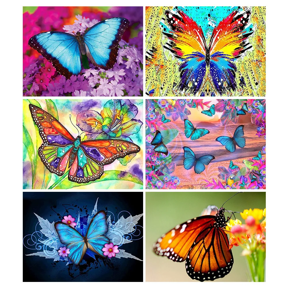 

DIY 5D Diamond Painting Animal Butterfly Round Drill Diamond Embroidery Set Rhinestone Ornament Mosaic Handmade Needlework Gift