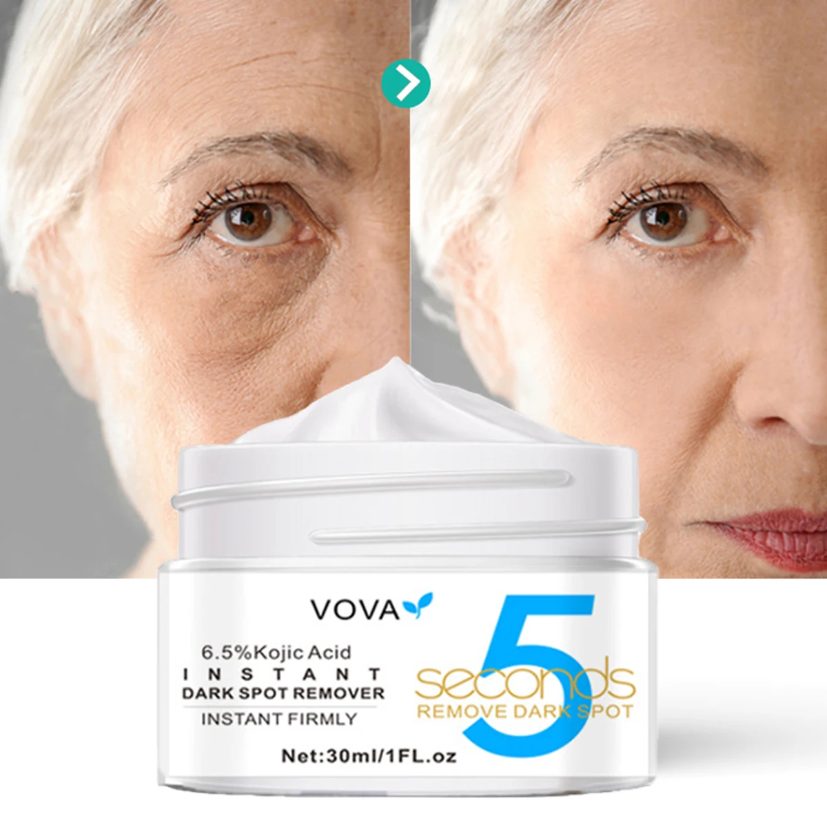 

Крем для лица омолаживающий, подтягивающий и отбеливающий, 5 секунд