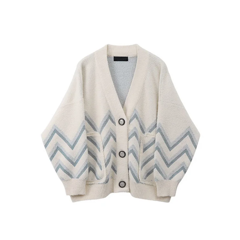 Loose Sweater Women's Japanese Sweet And Cute Knitted Cardigan Single-breasted Thickened Casual Wool Coat Single-breasted