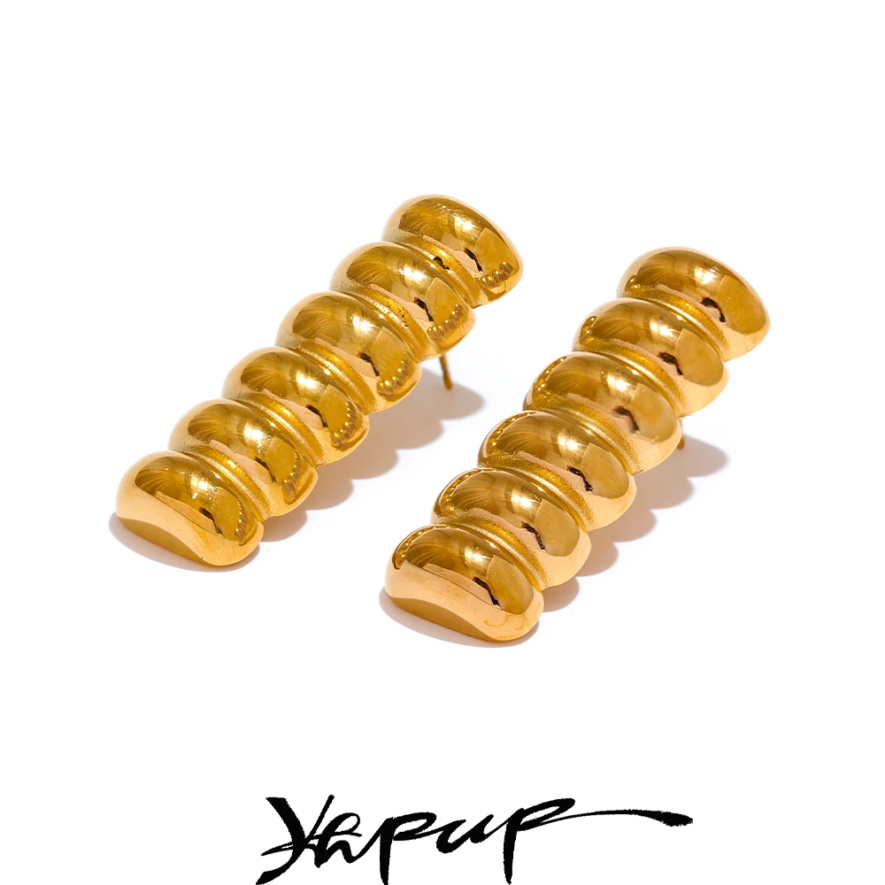 Серьги-гвоздики из нержавеющей стали с геометрическим рисунком